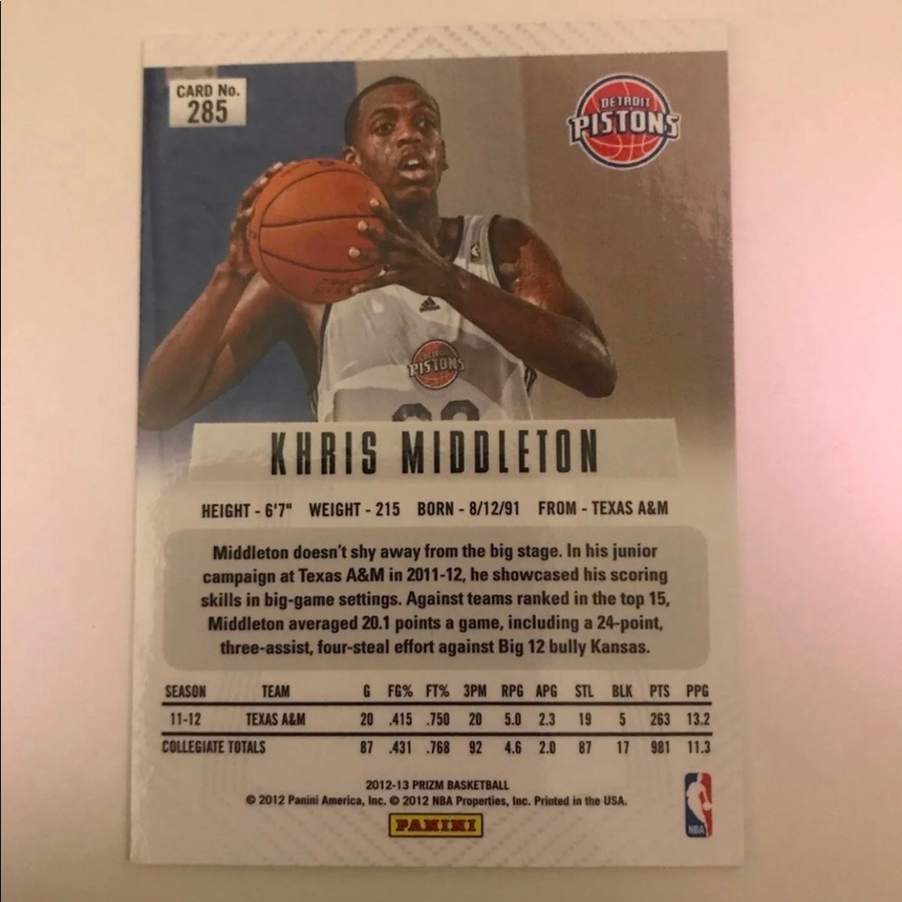 Prizm 2012 Khriss Middleton rookie